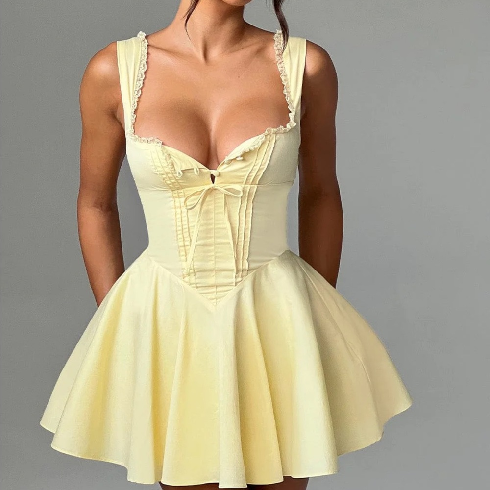 Yellow Dress with Bow Detail